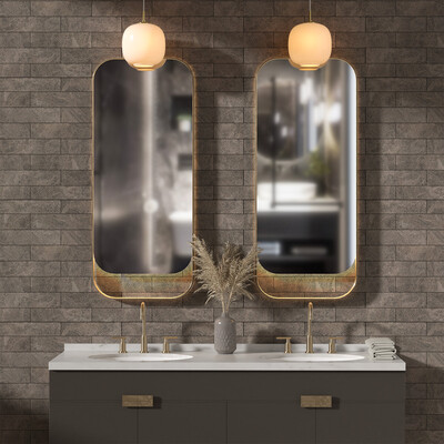 Maroon Di Notte Leather Plank Marble Tile 4×16 (TL21068)