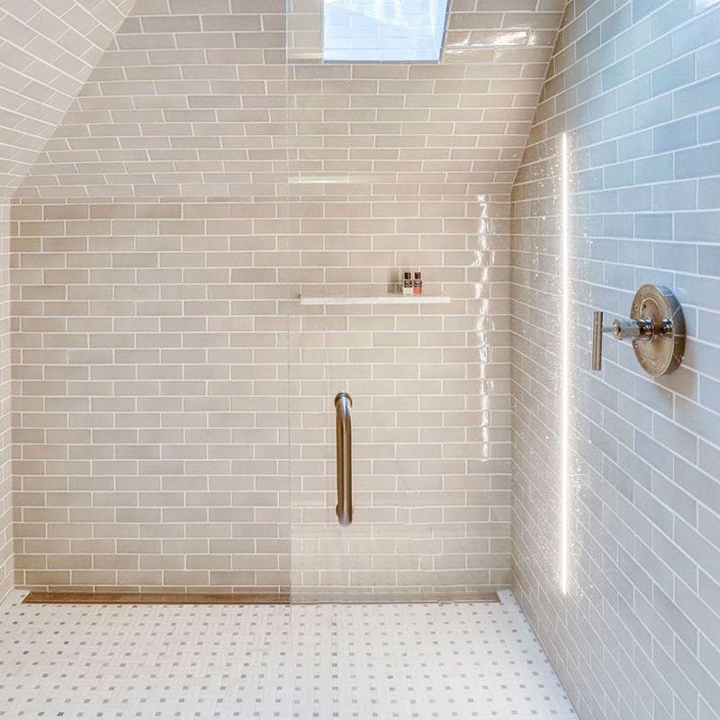 Snow White Polished Diagonal Basket, Basketweave Marble Tile Bathroom