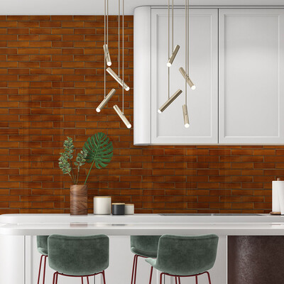 Malerie Nut Glossy  Thin Brick Tile 2 1/8×7 1/2 (TL60036)