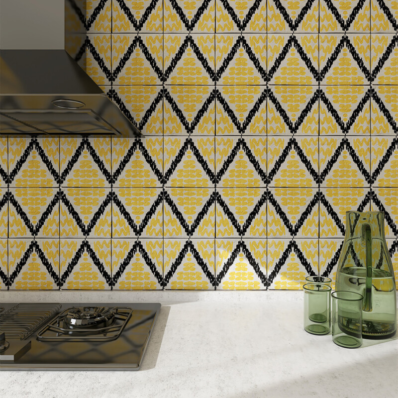 Batik 2 Square 1/2 Glazed Terracotta Tiles 6×6