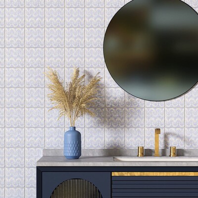 Indigo Wash Flama Glossy  Glazed Terracotta Tile 6×6 (TL80363)