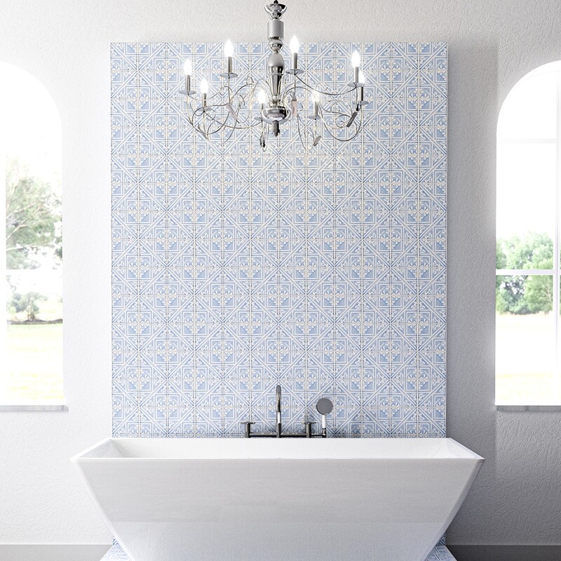 Indigo Wash Manorca Glossy Glazed Terracotta Tiles 6×6