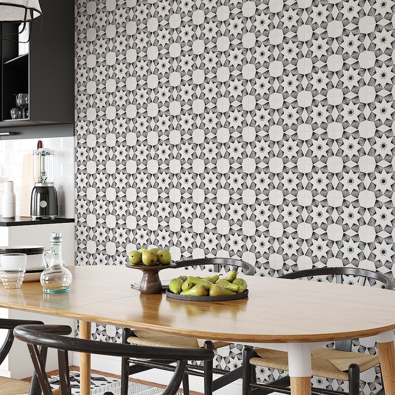 Black Diamonds Glossy Ceramic Tiles 6×6