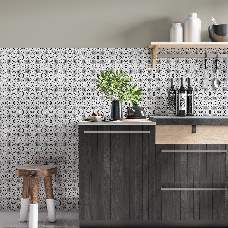 Black Twisted Glossy Ceramic Tiles 6×6