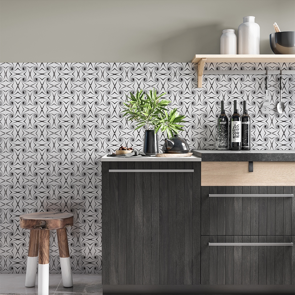 Black Twisted Glossy Ceramic Tile | 6x6x3/8 | Ceramic Flooring | White ...