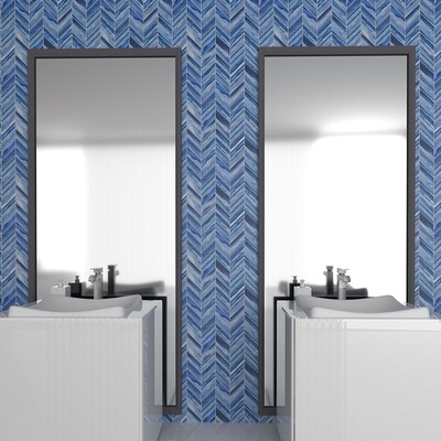 Mist Matte Chevron Ceramic Tile 2×6 (TL80444)