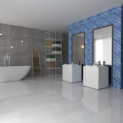 Aspen White Polished Marble Tile 12×24 (TL16765)