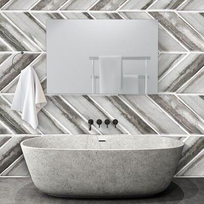 Storm Matte Chevron Ceramic Tile 2×6 (TL80446)
