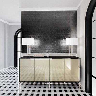 Britannia Light, Snow White, Black Honed 2×2 Limestone Mosaic 12×12 (MS01715)