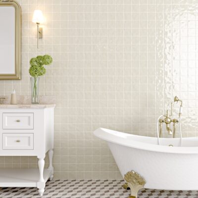 Butter Glossy Ceramic Tile 4×4 (TL80550)