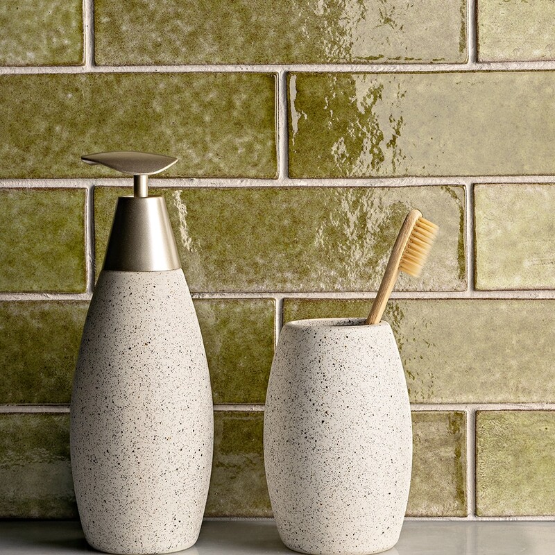 Seaweed Glossy Thin Brick Tiles 2 1/4×7 7/8