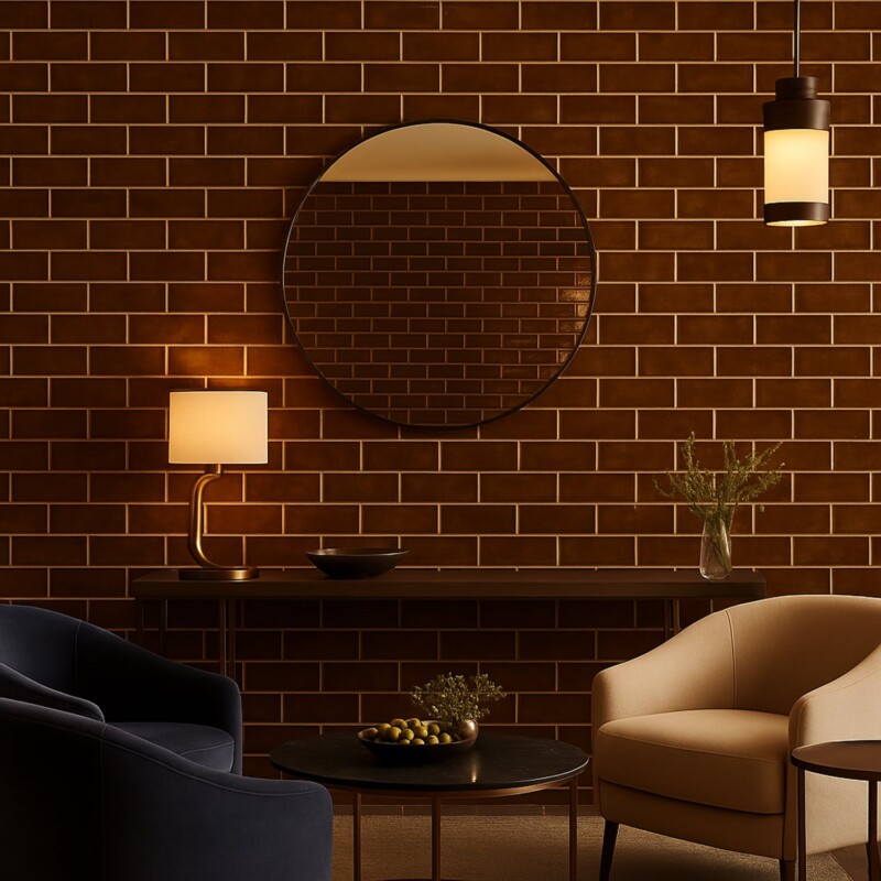 Hickory Glossy Thin Brick Tiles 2 1/4×7 7/8