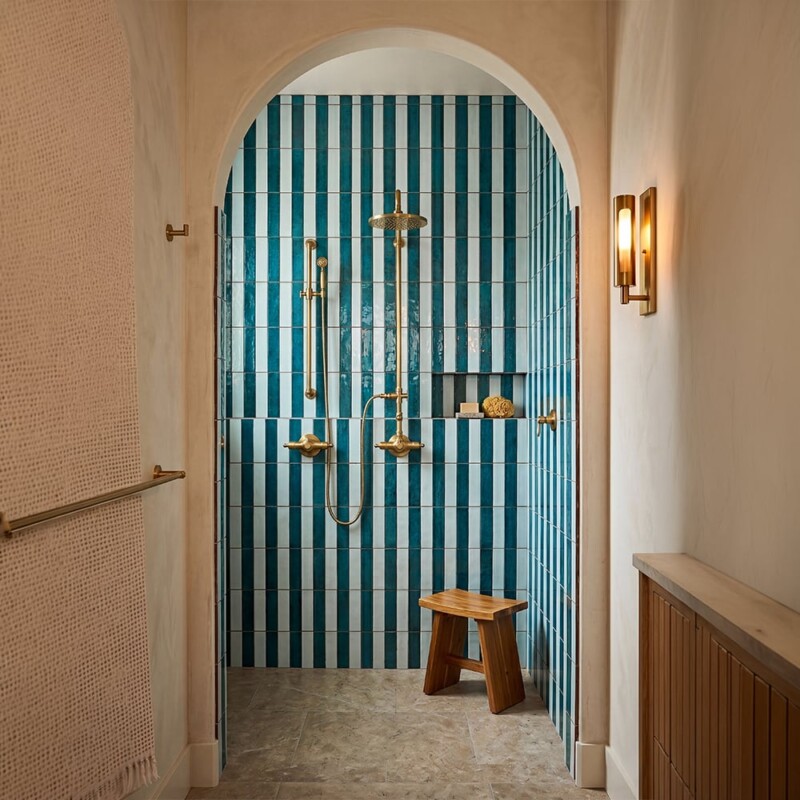 Aquamarine Glossy Thin Brick Tiles 2 1/4×7 7/8
