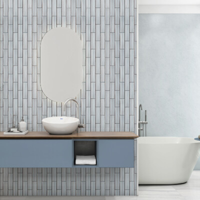 Sky Glossy Legato Thin Brick Accent Tiles 2 1/4×7 7/8 (TL80584)