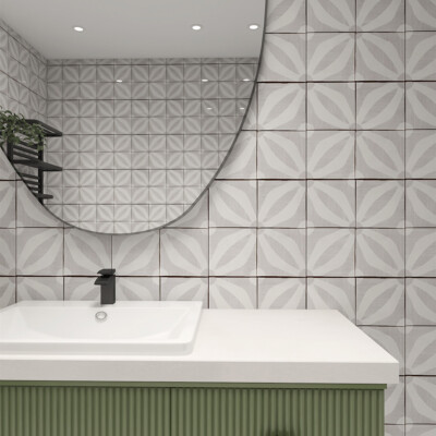 Dogwood Dance Matte  Glazed Terracotta Tile 6×6 (TL80646)