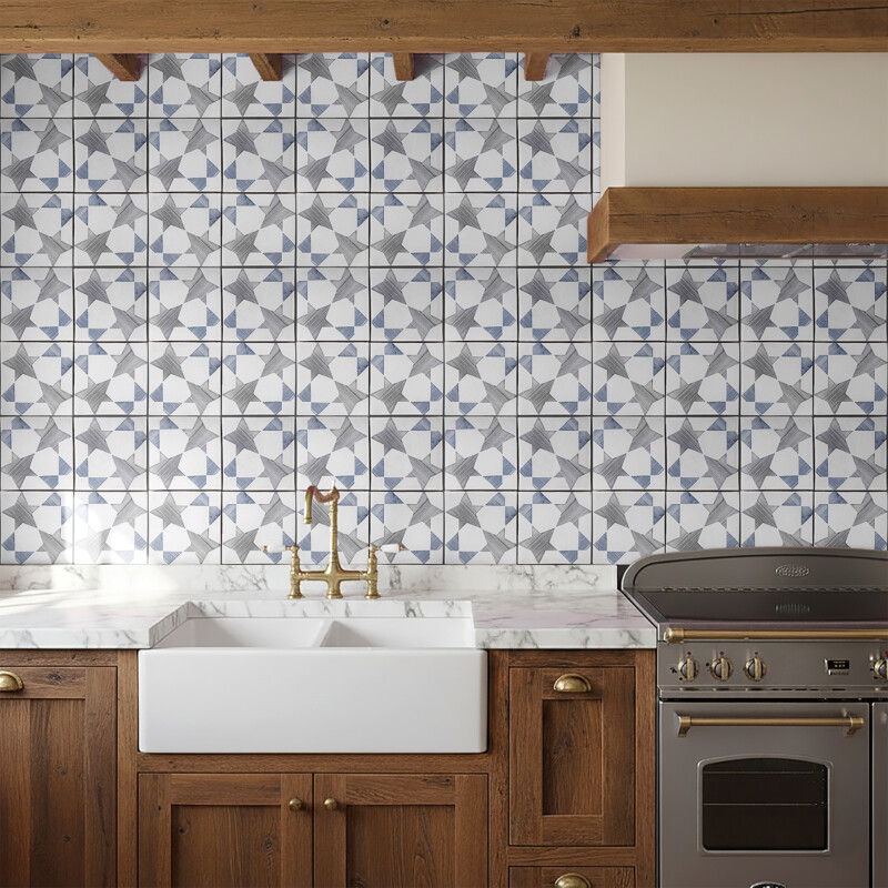 Spinning Stars Matte Glazed Terracotta Tiles 6×6