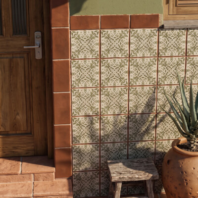 Daphne Matte Glazed Terracotta Tiles 6×6 (TL80790) Room Scene Image