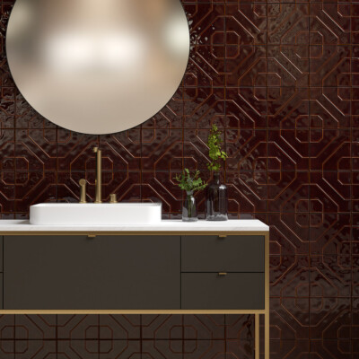 Rich Cinnamon Glossy Kodye Ceramic Accent Tiles 8×8 (TL80881)