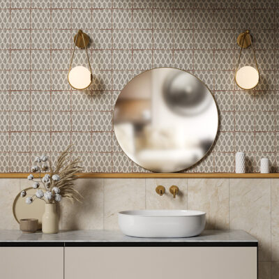 Wreath Matte  Terracotta Tile 6×6 (TL80898)