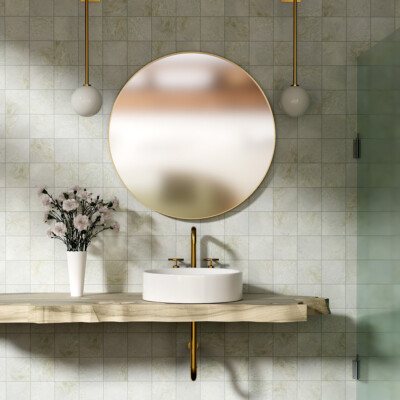 Ming Green Polished  Marble Tile 5 1/2×5 1/2 (TL90221)