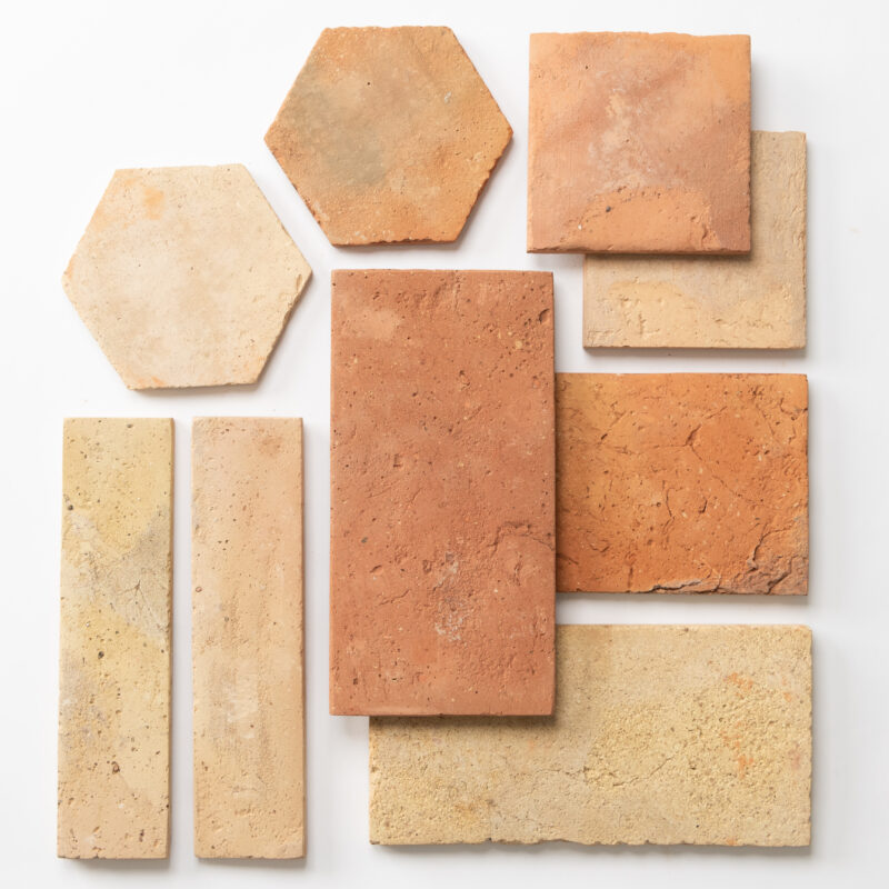 Reclaimed Matte Hexagon Terracotta Tiles 6×6 (TL90800) Reclaimed Matte Parquet Terracotta Tiles 3×12 (TL90801) Reclaimed Matte Square Terracotta Tiles 6×6 (TL90802) Reclaimed Matte Rectangle Terracotta Tiles 6×12 (TL90803)