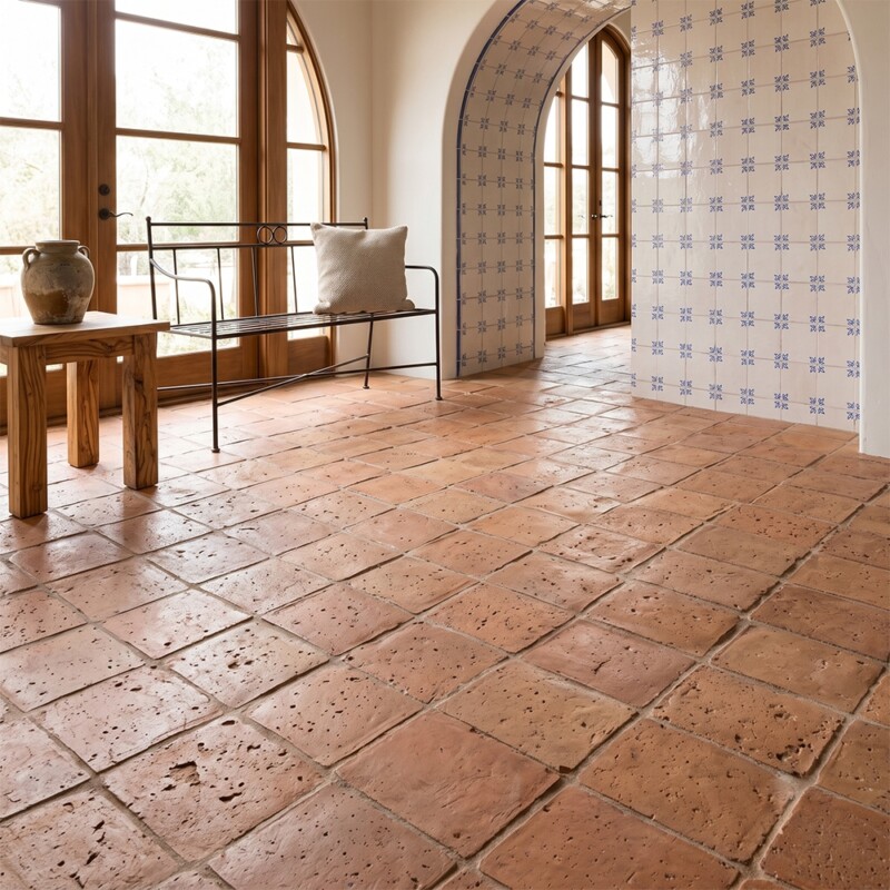 Cotto Med Natural Square Terracotta Tiles 8×8