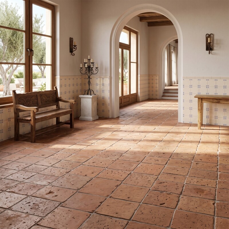 Cotto Med Natural Square Terracotta Tiles 8×8