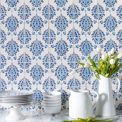 Tulips Crackled Ceramic Tile 8×8 (TL91059)