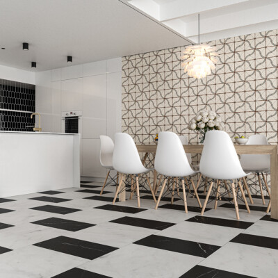 Black Honed  Marble Tile 12×24 (TL91195) Glacier Honed  Marble Tile 24×24 (TL17665)