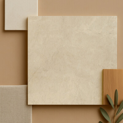 Crema Marfil Polished Micro Bevelled Marble Tile 18×18 (TL91200)