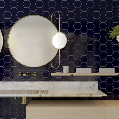 Azul Laguna Glossy Hexagon 4 Ceramic Tile 4×4 (TL91325)