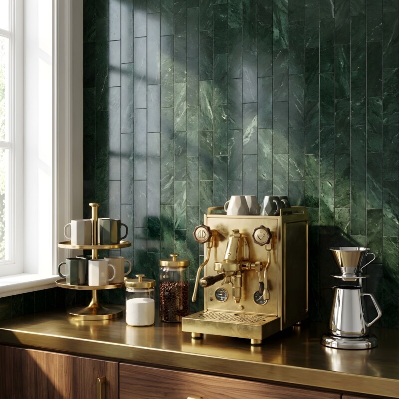 Verde Lucia Honed Blend Marble Tiles 3×12