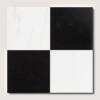 Azulejos de mármol Bianco Dolomiti Classic, negro pulido con patrón de tablero de ajedrez, 12×12