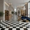 Black, Calacatta Bella Honed Checkerboard Pattern Marble Tiles 12×12