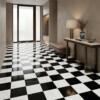 Black, White Carrara C Polished Checkerboard Pattern Marble Tiles 12×12