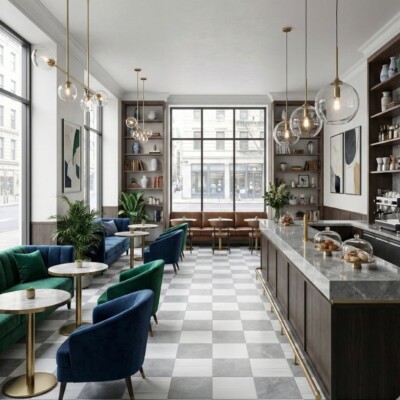 Allure Light, Bianco Dolomiti Classic Polished Checkerboard Pattern Marble Tiles 18×18 (TL91751) Room Scene Image