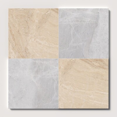 Avalanche, Diana Royal Honed Checkerboard Pattern Marble Tiles 18×18 (TL91758) Room Scene Image