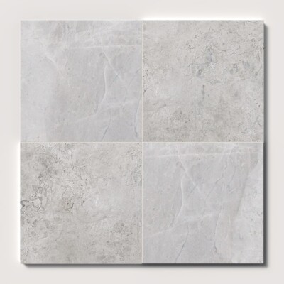 Avalanche, Silver Clouds Polished Checkerboard Pattern Marble Tiles 18×18 (TL91759) Room Scene Image