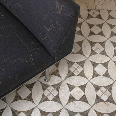 Sacchi, Taupe Grey/white Honed Limestone Mosaic 8×8 (WBA10022)