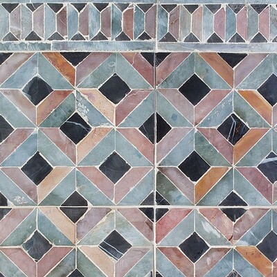 Visconte Honed Pleat Limestone Border Tiles 3×8 (WBA10031) Room Scene Image