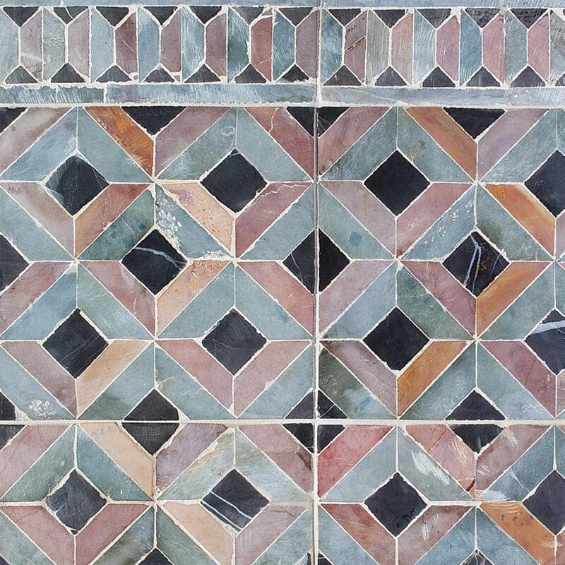 Carreaux de bordure en pierre calcaire plissée adoucie Visconte 3×8