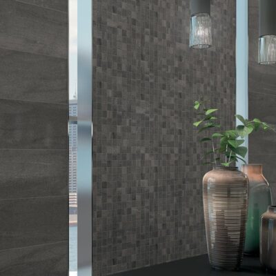 Atelier Olive Grey Honed Porcelain Tile 12×24 (WIS12108) Atelier Olive Grey Honed 2×2 Porcelain Mosaic 12×12 (WIS12168)