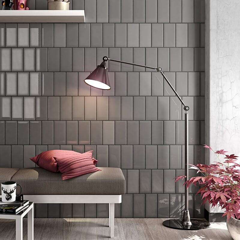 Grey Glossy Ceramic Tiles 4×8