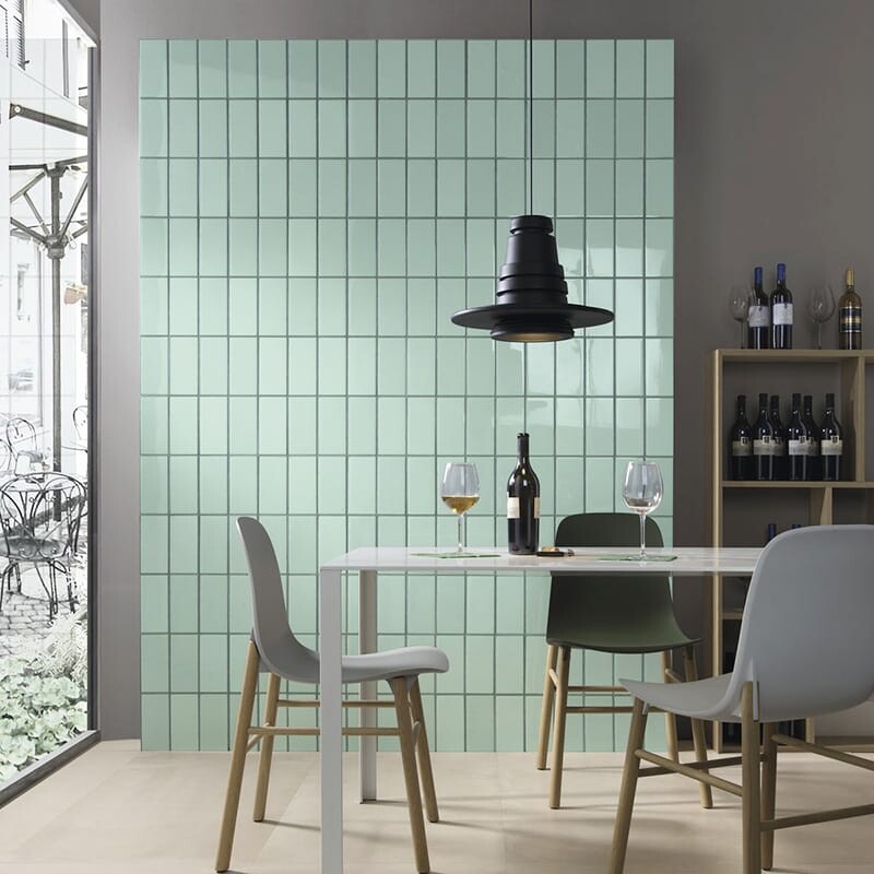 Aquamarine Glossy Ceramic Tiles 4×8