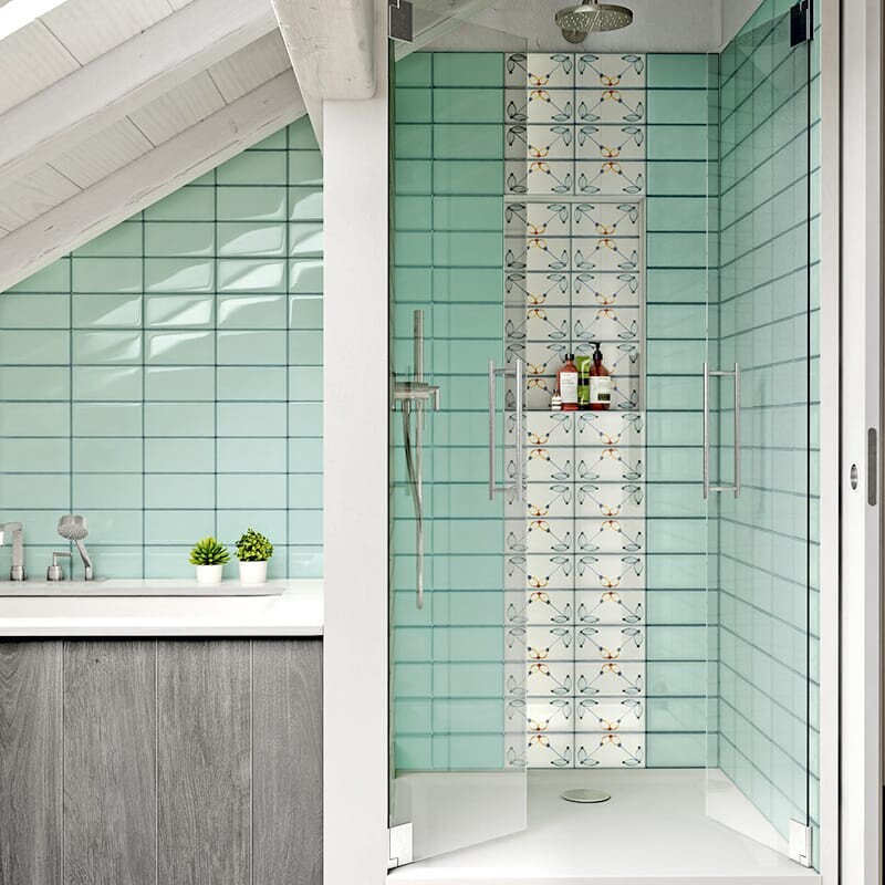 Aquamarine Glossy Ceramic Tiles 4×8