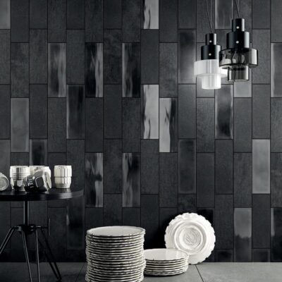 Army Black Glazed Ceramic Wall Decos 4×12 (WIS12377)