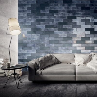 Army Blue Glazed Ceramic Wall Decos 4×12 (WIS12376)
