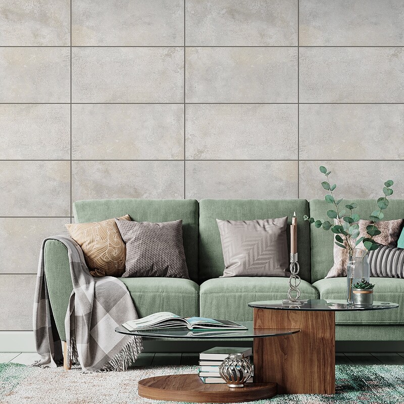 New York Light Gray Honed Concrete Look Porcelain Tiles 12×24