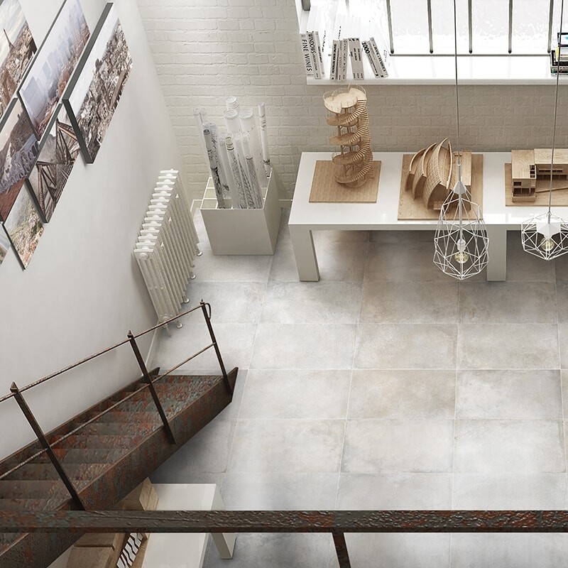 New York Light Gray Honed Concrete Look Porcelain Tiles 12×24