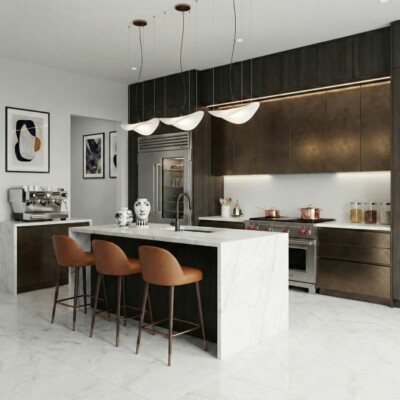 Crystal White Polished Marble Look Porcelain Tiles 12×24 (WLE00017) Room Scene Image